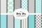 Cute set of scandinavian Baby Boy seamless patterns with fabric textures