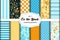 Cute set of Summer Time vintage seamless patterns