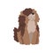 Cute shaggy dog, funny pet character, furry human friend vector Illustration