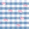 Cute shark in blue and white background with music note around fabric seamless cute pattern