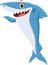 Cute shark cartoon posing