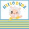 Cute sheep boy says hello dude with his ball cartoon illustration for Kid t-shirt background design