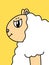 Cute sheep cartoon on yellow background