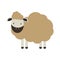 Cute sheep character. Cartoon farm animal. Vector illsutration isolated on white EPS
