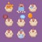 Cute Sheep Chatacter Emotions Collection