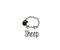 Cute Sheep doodle. Vector illustration of a happy jumping lamb for night sleep or farm subjects