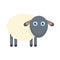 Cute sheep icon, flat style