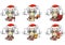 cute sheep set, animal character bundles in santa costumes, animals wearing christmas costumes. cartoon in kawaii style