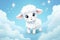 cute sheep in a soft cloud AI generated