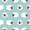 Cute sheeps boyish baby seamless vector pattern.