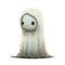 Cute sheet ghost, with a white sheet draped over its head and a friendly expression on its face