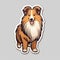 Cute Shetland Sheepdog Die Cut Sticker With Soft Color And Anime Style