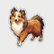 Cute Shetland Sheepdog Sticker With Dark Coloured Fur