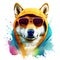 Cute shiba inu dog, generative AI illustration