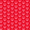 Cute shiny hearts seamless pattern with a red background
