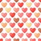 Cute shiny seamless heart pattern on white background