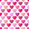 Cute shiny seamless heart pattern on white background