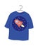 Cute shirt with spaceship on hanger flat icon