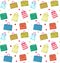 Cute shopping bag seamless pattern. Colorful shopping bags with different design backdrop. Paper bags endless background