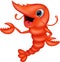 Cute shrimp cartoon presenting