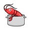 Cute shrimp seafood mascot design illustration