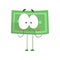 Cute shy dollar with legs, arms and big eyes. Funny money character in flat design. Vector illustration for sticker