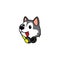 Cute siberian husky puppy with headphones on neck icon