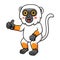 Cute sifaka lemur monkey cartoon giving thumb up