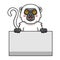 Cute sifaka lemur monkey cartoon holding blank