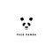 Cute Silhouette Face Panda Logo Design Vector