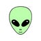 Cute simple alien vector sticker illustration