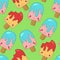 Cute simple cartoon colorful glazed ice cream seamless pattern template. Bright vector illustration