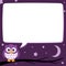 Cute Simple Cartoon Patterned Owls, Night Time Speech Bubble