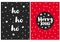 Cute Simple Christmas Vactor Cards. Black, White and Red Lovely Design.