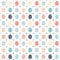 Cute simple Easter seamless pattern. Easter eggs and hearts in pastel colors.