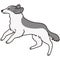 Cute and simple illustration of Borzoi Dog jumping