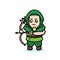 Cute and simple medieval Archer mascot design