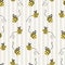 Cute simple stylized bumble bee seamless vector pattern. Hand drawn flying beeline insect gingham stripe background. Summer bug