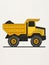 Cute simple yellow construction truck vehicle. Child poster Wall art