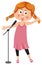 Cute singer girl cartoon character