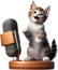 Cute Singer Kitten character design. Ai-Generated.