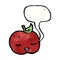 cute singing apple cartoon