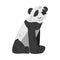 Cute Sitting Panda Bear, Funny Wild Animal Cartoon Style Vector Illustration on White Background