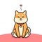 Cute sitting shiba inu dog vector illustration.