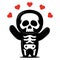 Cute skeleton mascot for romance and love design