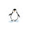 Cute sketch hand drawn color penguin illustration