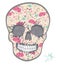 Cute skull with floral pattern. Skull from flowers