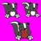 Cute skunk baby cartoon set