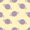 Cute Sky Pattern. Seamless Pattern design with smiling sleeping moon stars planet clouds Baby illustration.