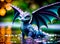 Cute slate gray baby dragon created with Generative AI